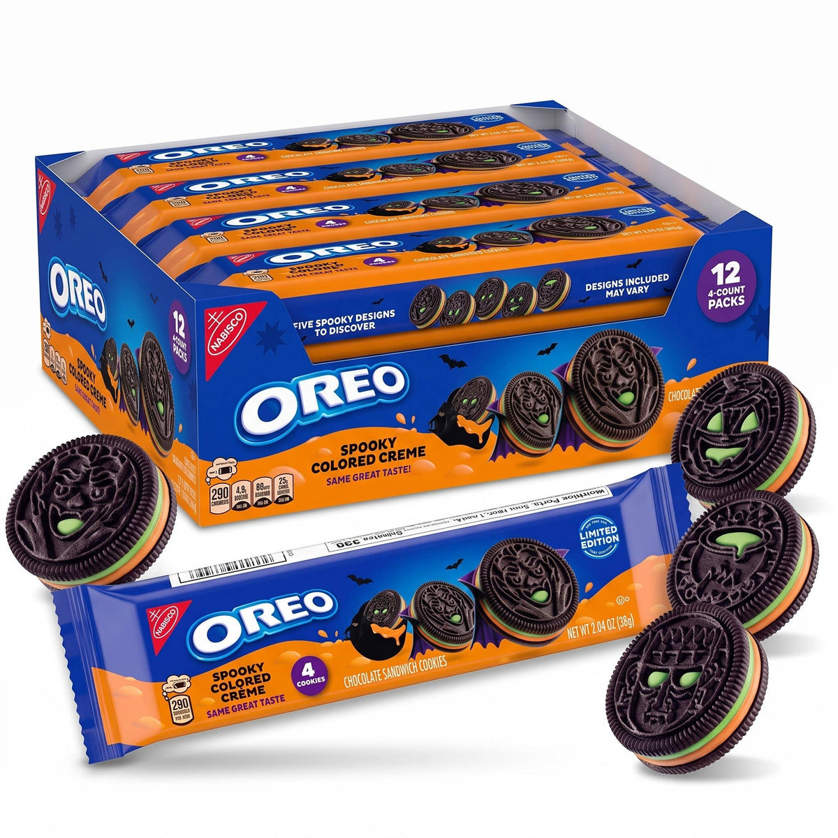Oreo Halloween Spooky Creme Cookies Single Serve 2.04oz