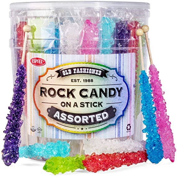 Rock Candy On A Stick - Assorted - Tub
