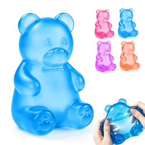 Bear Squishy, Stress Bear Taba Squishy, Taba Squishy Toys for Kids, Stress Balls Valentines Day Gifts Birthday Gifts Party Favors-Blue