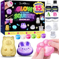 Jim&Gloria Glow in the Dark DIY Squishy Making Kit - Make Your Own Squishies All-in-One Squishy Maker Craft Kit with 1:1 Liquid Silicone, 3 Cute Animal Molds Mini Paw, Bunny, Capybara Chirstmas Gifts