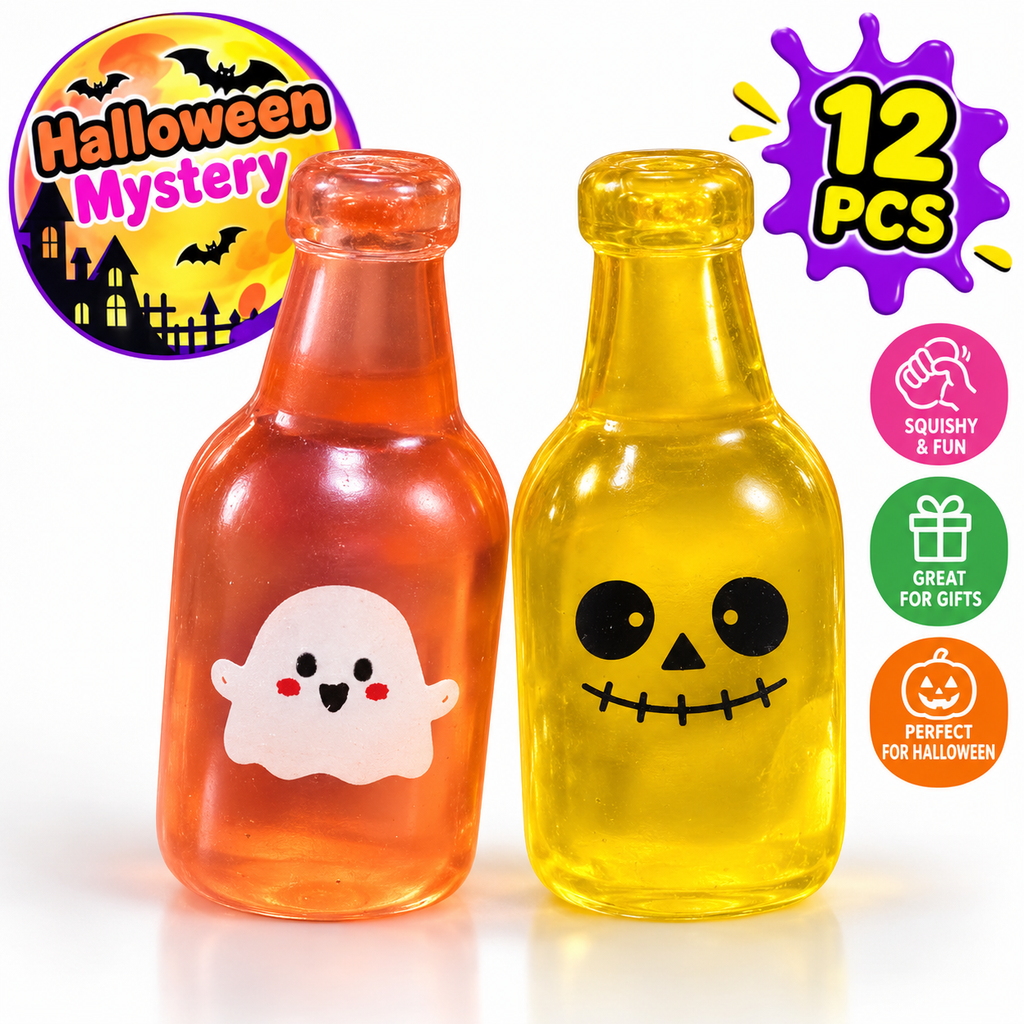 Halloween Mystery Bottle Squishy – Spooky Ghost & Skeleton J