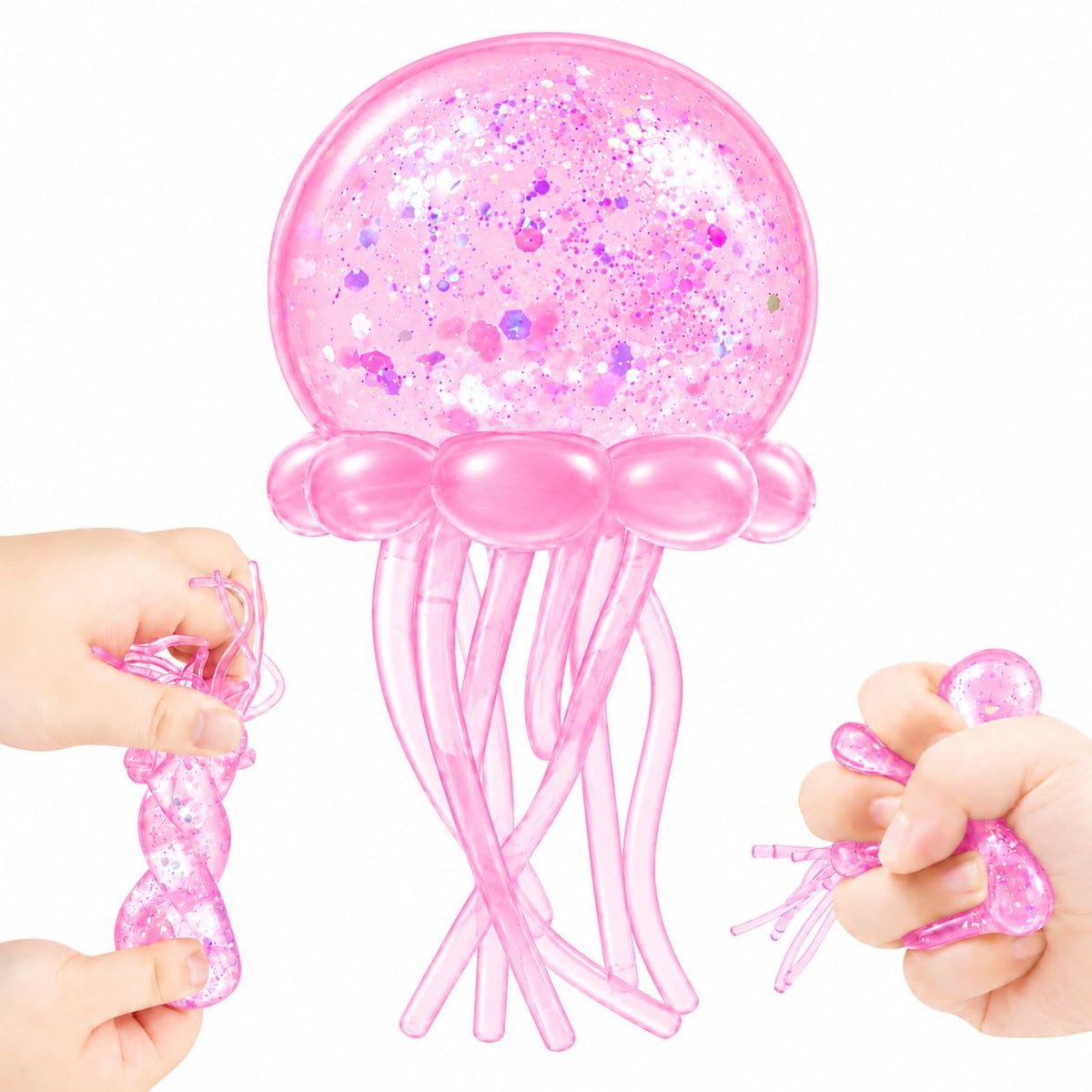 Jellyfish Squeeze Stress Ball, Slow Rising Sensory Squishy Fidget Toy（Blue）