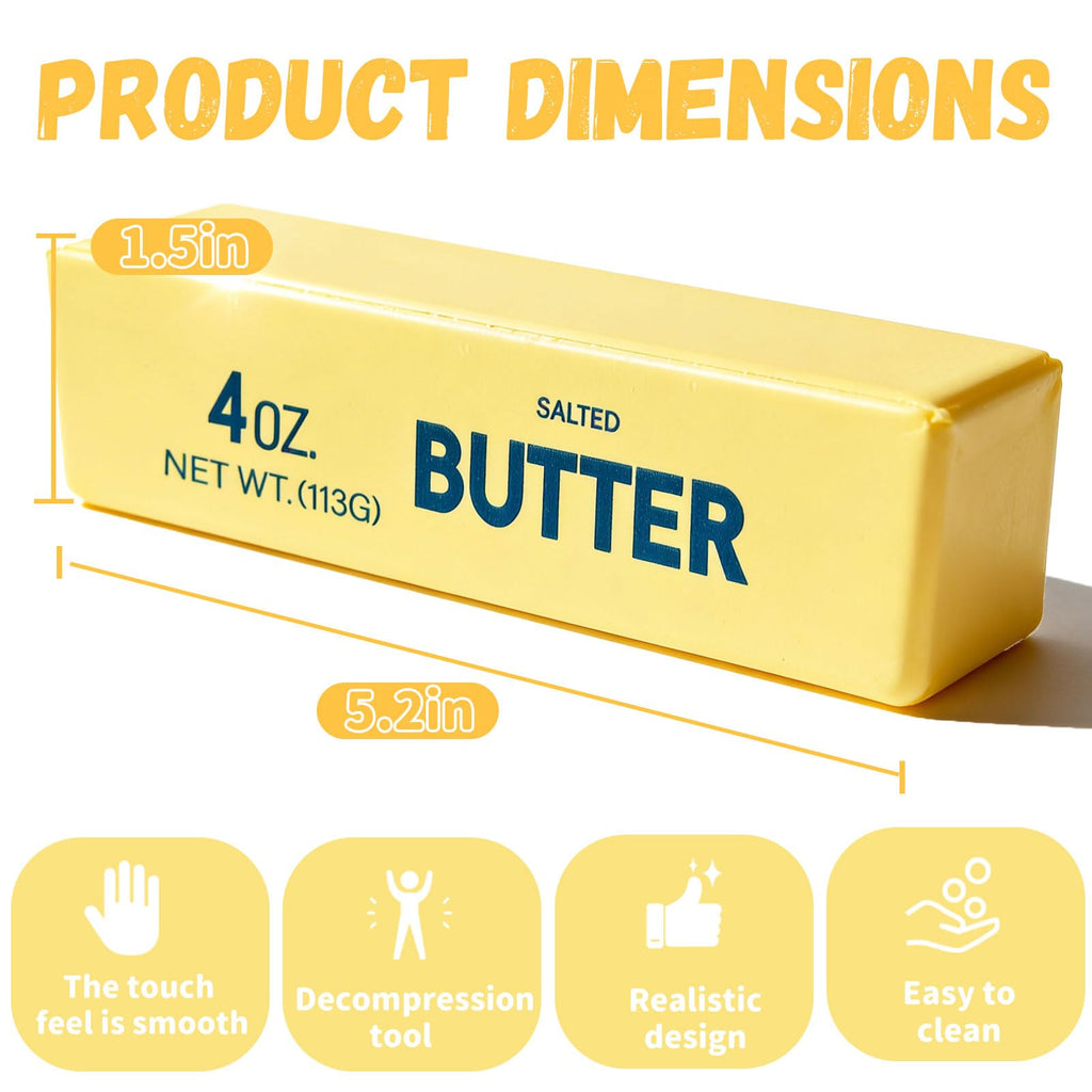 Slow Rising Squishy Butter Squeeze Toys Pack Sensory Stress Relief Squishies Soft & Stretchy Fidget Toys for Anxiety Relief Party Favors Squishy Butter (1pc)