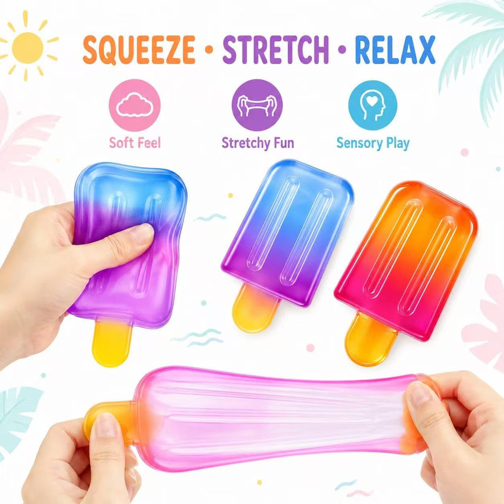 Ice Cream Cone Squishy Toy, Taba Squeeze Packs Stress Relief Fidget Toy, Summer Party Favors Novelty Sensory Toys for Anxiety Relief, Cute Food-Shaped Desk Toy for Adults