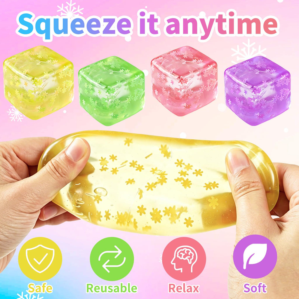 Stress Balls for Adults, Stress Cube Fidget Toys, Enhanced Grip Strength Squeeze Toys, Halloween, Christmas, Valentines, Easter, Party Favors, Square Shape Stress Cube Stress Toys for Adult