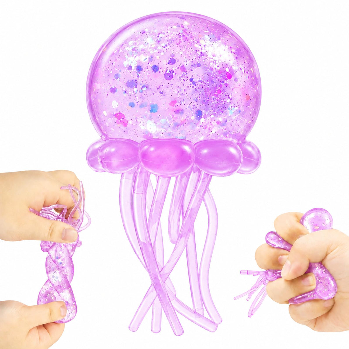 Jellyfish Squeeze Stress Ball, Slow Rising Sensory Squishy Fidget Toy（Blue）