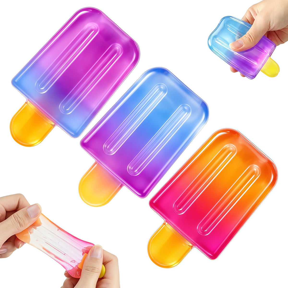Ice Cream Cone Squishy Toy, Taba Squeeze Packs Stress Relief Fidget Toy, Summer Party Favors Novelty Sensory Toys for Anxiety Relief, Cute Food-Shaped Desk Toy for Adults