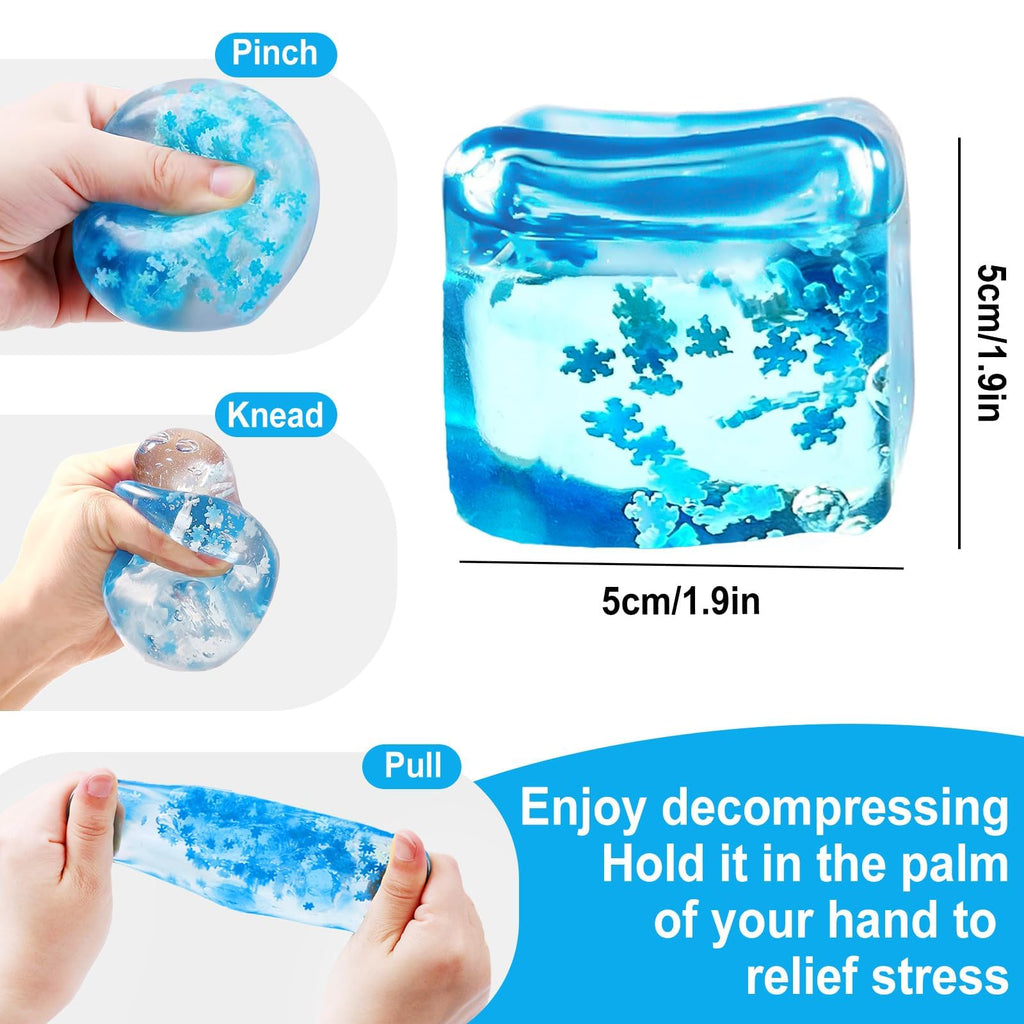 Stress Balls for Adults, Stress Cube Fidget Toys, Enhanced Grip Strength Squeeze Toys, Halloween, Christmas, Valentines, Easter, Party Favors, Square Shape Stress Cube Stress Toys for Adult
