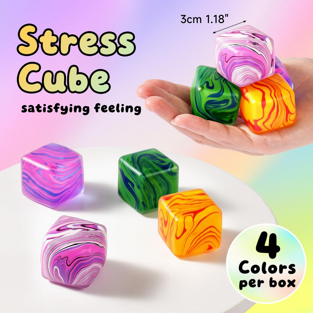 Squishy Fidget Toys Stress Cube Bulk, Squishies Slow Rising Stress Balls for Adults Kids, Sensory Fidget Toys for Anxiety Relief, Small Squishy Toys for Classroom Prizes Party Favors