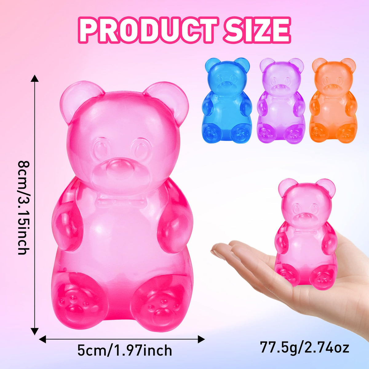 Bear Squishy, Stress Bear Taba Squishy, Taba Squishy Toys for Kids, Stress Balls Valentines Day Gifts Birthday Gifts Party Favors-Blue