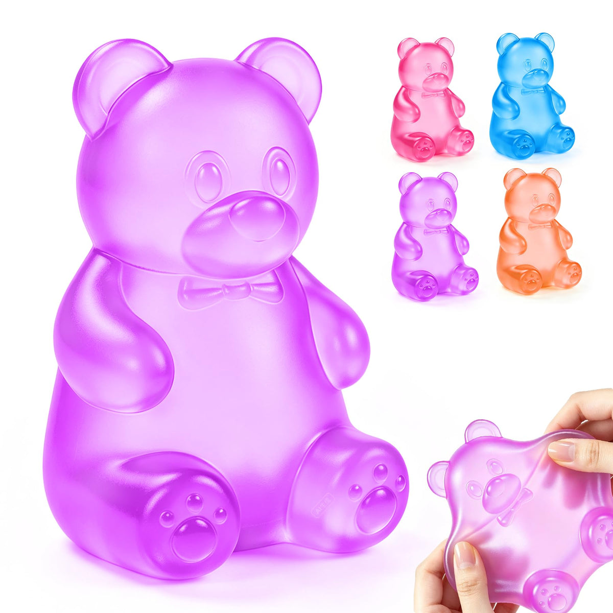 Bear Squishy, Stress Bear Taba Squishy, Taba Squishy Toys for Kids, Stress Balls Valentines Day Gifts Birthday Gifts Party Favors-Blue