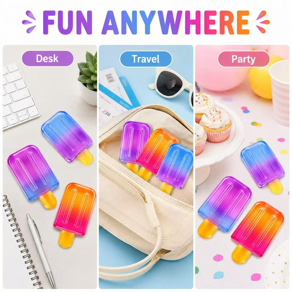 Ice Cream Cone Squishy Toy, Taba Squeeze Packs Stress Relief Fidget Toy, Summer Party Favors Novelty Sensory Toys for Anxiety Relief, Cute Food-Shaped Desk Toy for Adults