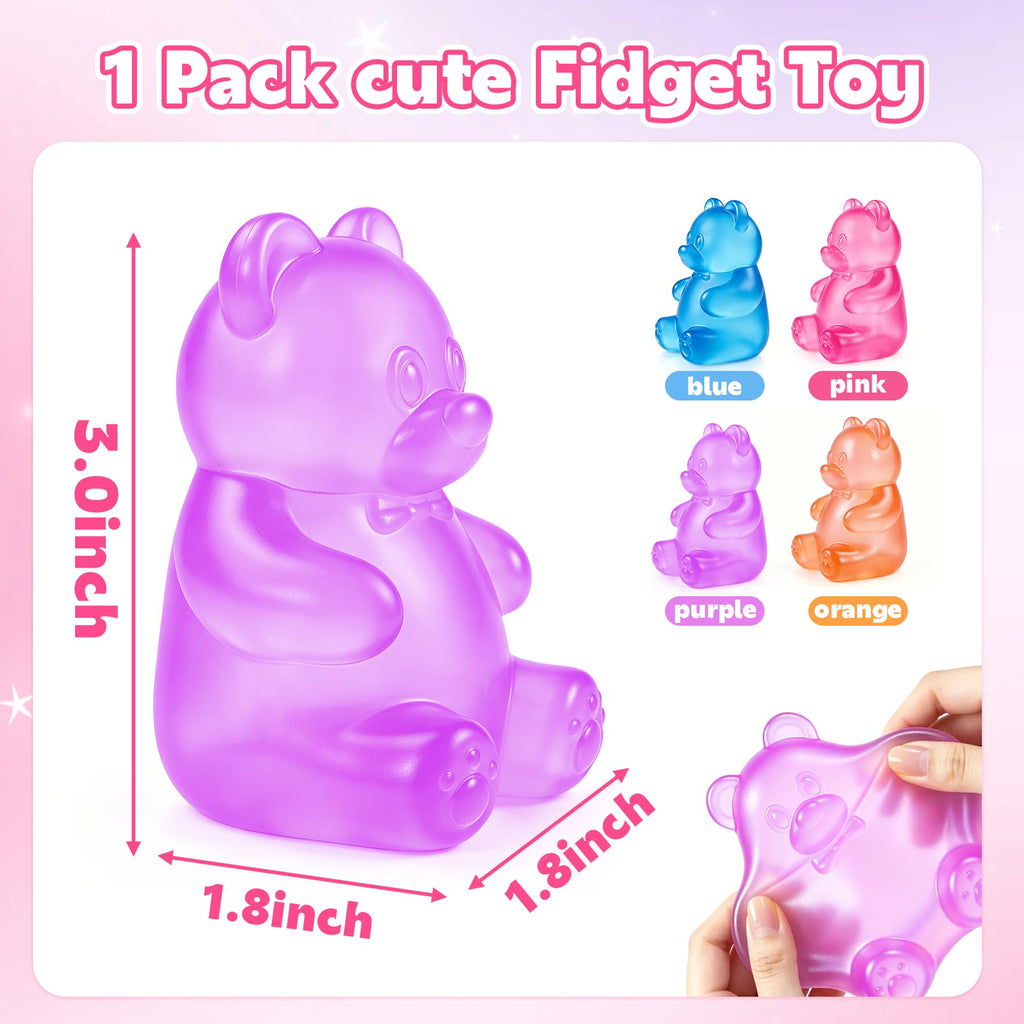 Bear Squishy, Stress Bear Taba Squishy, Taba Squishy Toys for Kids, Stress Balls Valentines Day Gifts Birthday Gifts Party Favors-Blue