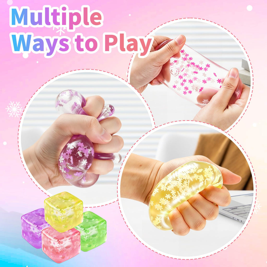 Stress Balls for Adults, Stress Cube Fidget Toys, Enhanced Grip Strength Squeeze Toys, Halloween, Christmas, Valentines, Easter, Party Favors, Square Shape Stress Cube Stress Toys for Adult
