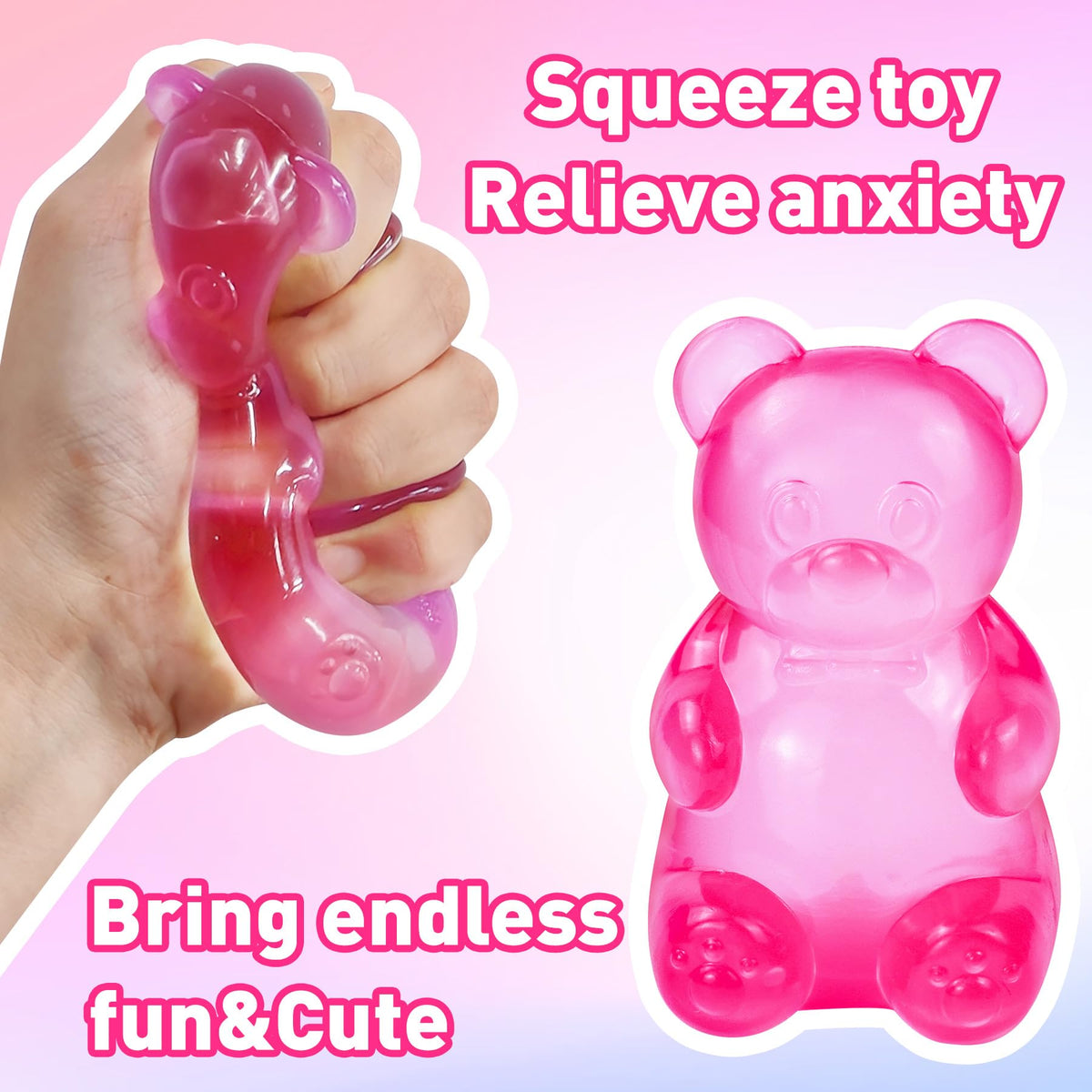 Bear Squishy, Stress Bear Taba Squishy, Taba Squishy Toys for Kids, Stress Balls Valentines Day Gifts Birthday Gifts Party Favors-Blue