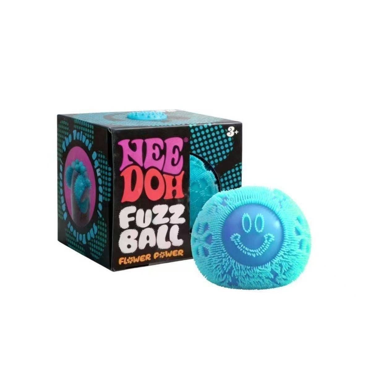 Needoh PLUSH SMILEY STRESS SQUEEZE FIDGET BALL TOY: GREEN