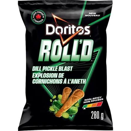 Doritos Roll'd Flavoured Tortilla Chips - Dill Pickle 280g