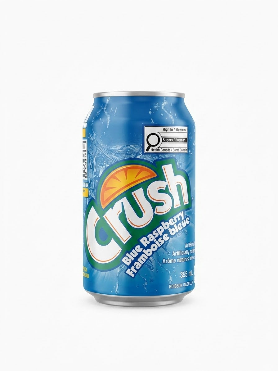 Crush Blue Raspberry Framboise Bleue 355 mL