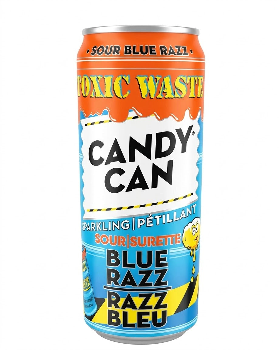 Candy Can Toxic Waste Sour Blue Razz Soft Drink