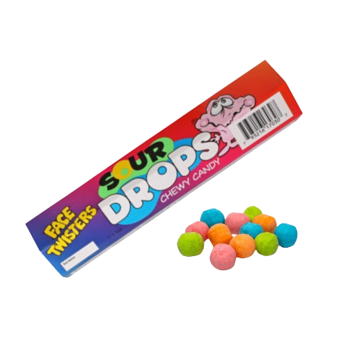 Face Twisters Sour Drops Chewy Candy