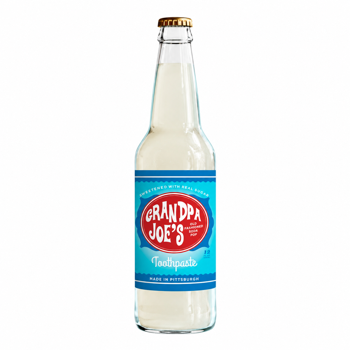 Grandpa Joe's Toothpaste Soda, 12oz Glass Bottle