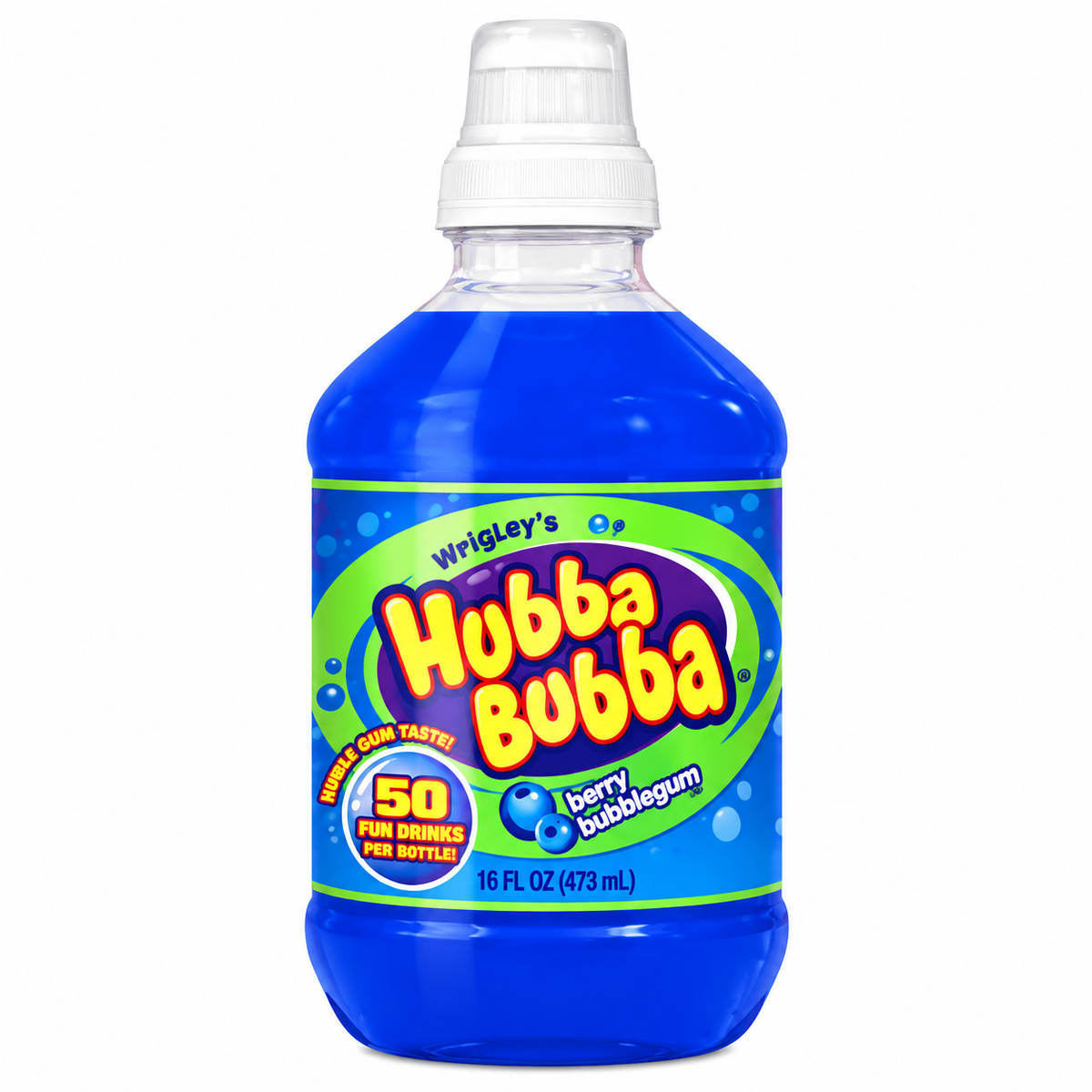 Hubba Bubba Blue Raspberry Drink, 10oz plastic bottle