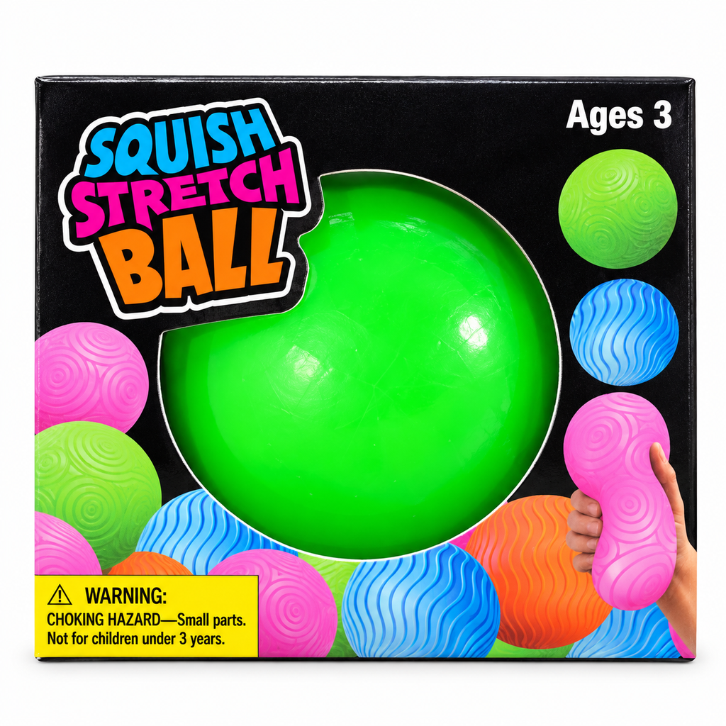 Squish Stretch Ball | Neon Sensory Stress Ball: 5INCH