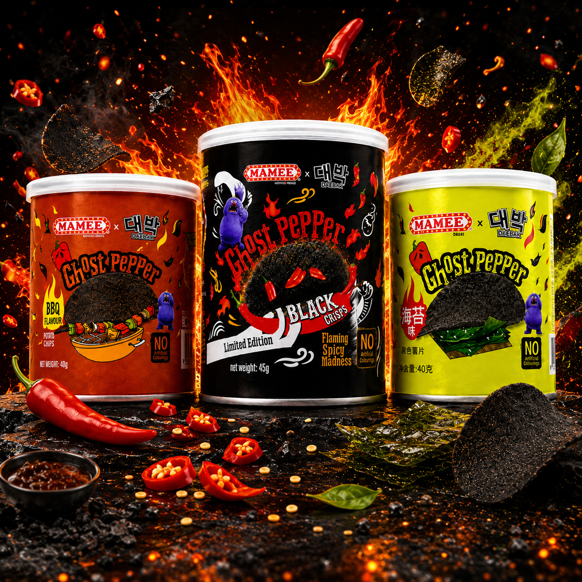 DaeBak Mamee Ghost Pepper Chips: BBQ Ghost Pepper