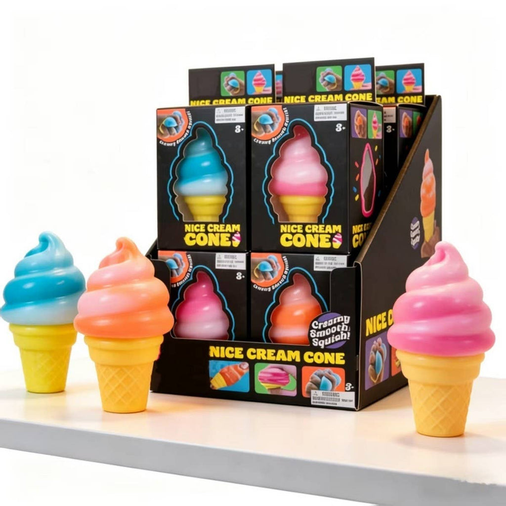 CUTE ICE CREAM CONE SQUISHY STRESS RELIEF TOY: PINK / (OS) 1
