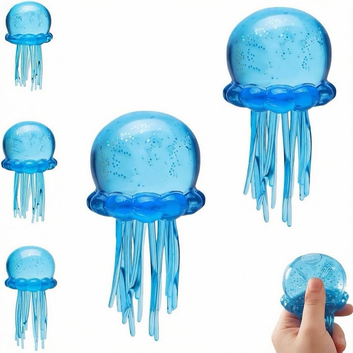 Needoh JELLYFISH OCTOPUS MALTOSE SQUISHY STRESS TOY: BLUE