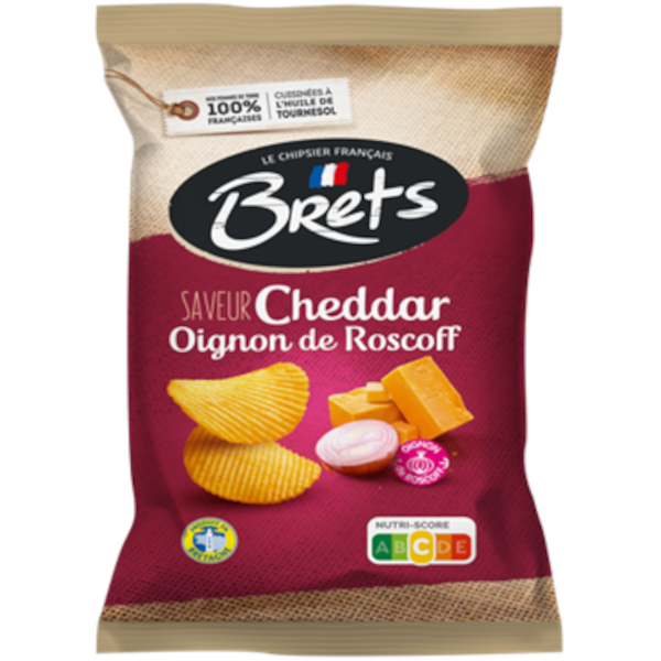 Brets Potato chips Cheddar with Roscoff onion