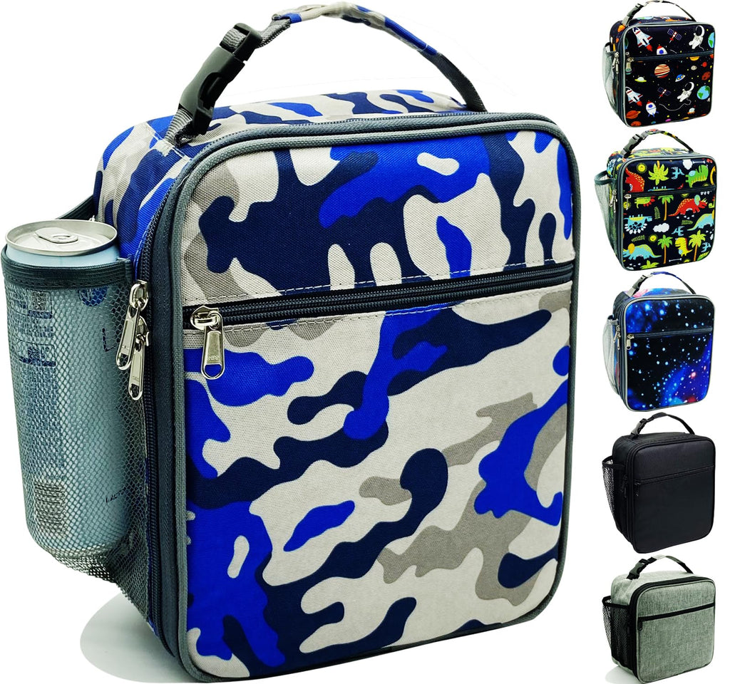 Kulle Kids Lunch BoxInsulated Lunch Box for Boys and GirlsFreezable Lunchbox Lunch Bag kids Reusable Lunch Boxes for SchoolWorkOutdoor(Camo)